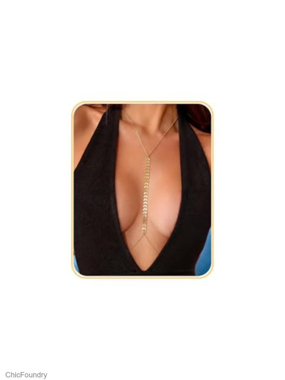 18K Gold Plated Body Chain Hypoallergenic Surgical Steel Dainty Belly Waist